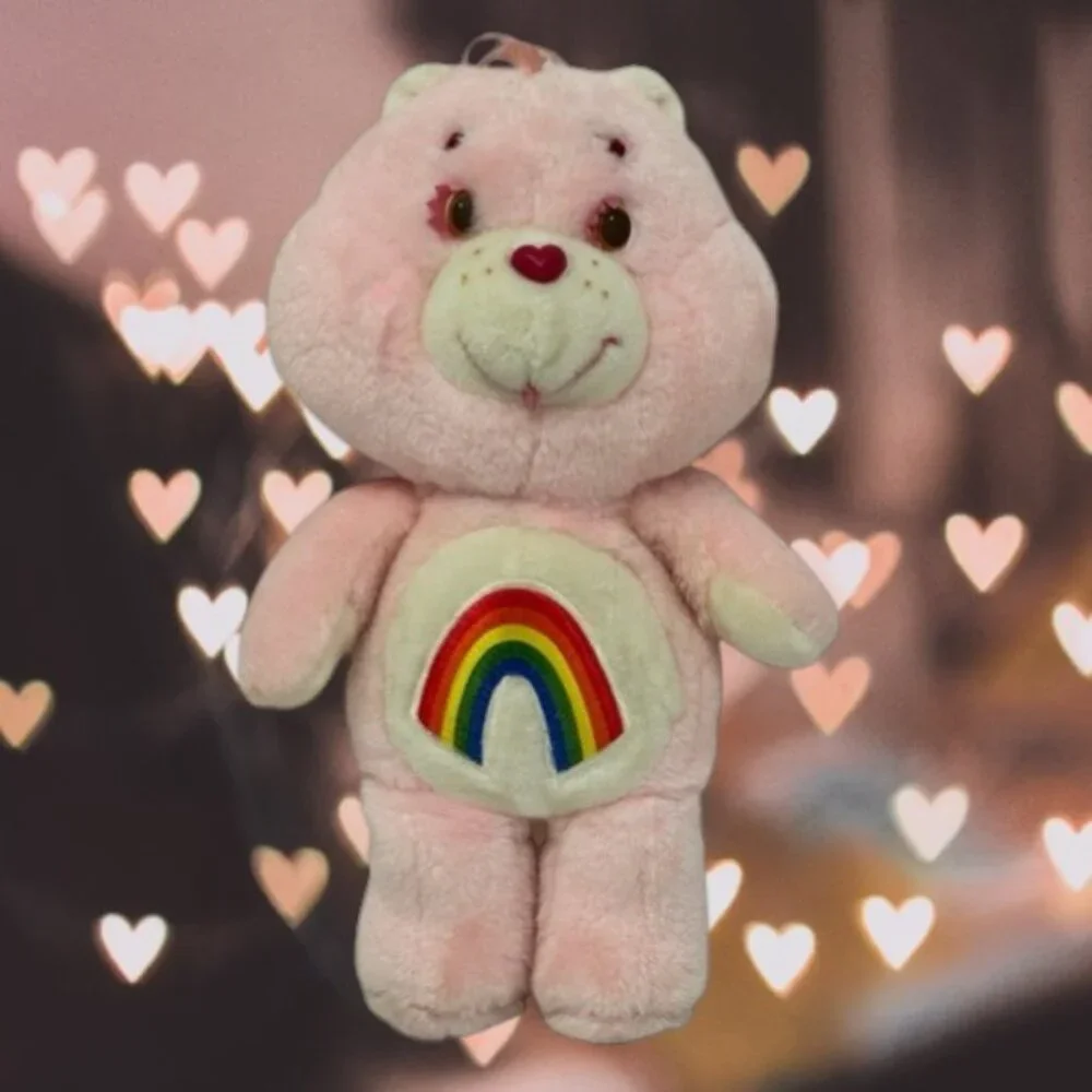 Vintage 1983 Kenner Care Bears Cheer Bear Pink Rainbow Plush Stuffed Animal 13